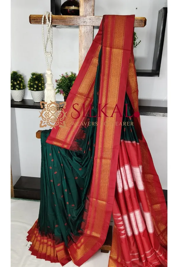 Ilkal_Gadwal_Teple__Butta_Cotton_Silk_Saree_SKL03639