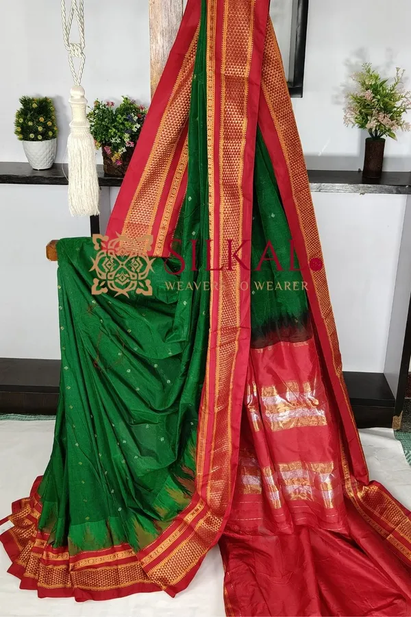 Ilkal_Gadwal_Teple__Butta_Cotton_Silk_Saree_SKL03642