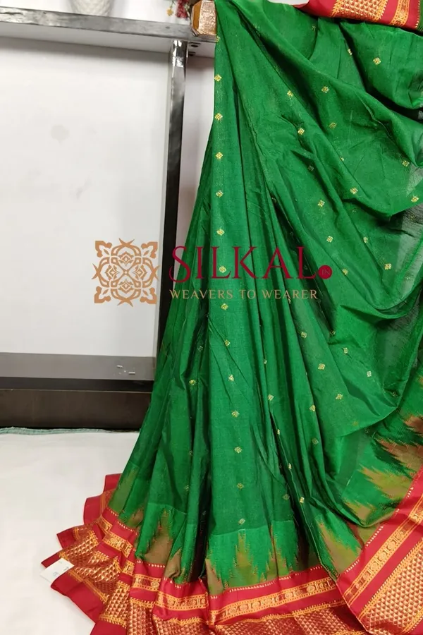 Ilkal_Gadwal_Teple__Butta_Cotton_Silk_Saree_SKL03642