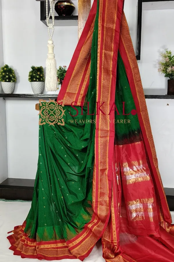 Ilkal_Gadwal_Teple__Butta_Cotton_Silk_Saree_SKL03642
