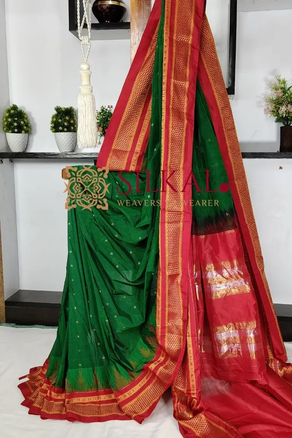 Ilkal_Gadwal_Teple__Butta_Cotton_Silk_Saree_SKL03642