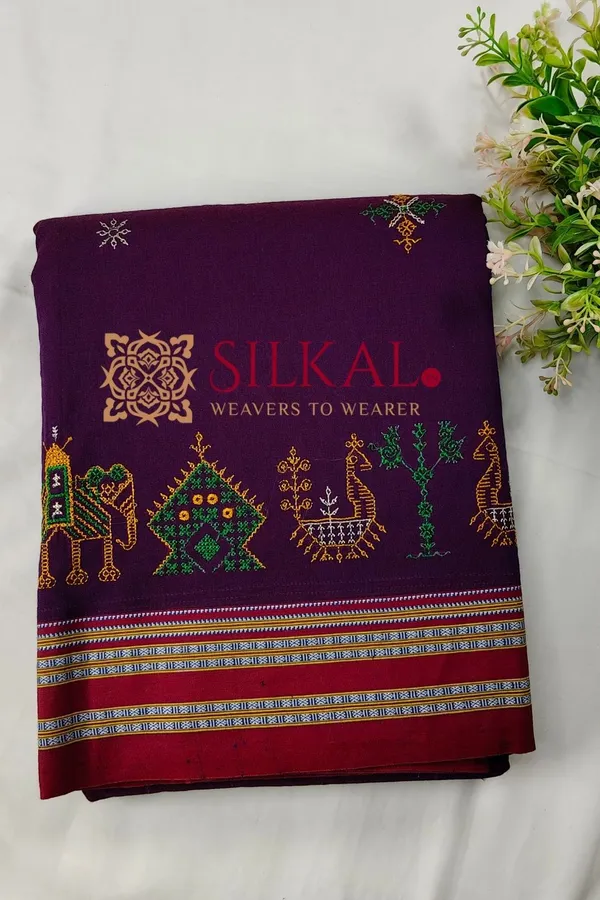 Ilkal_Gomi_Border_Kasuti_Saree_SKL03880