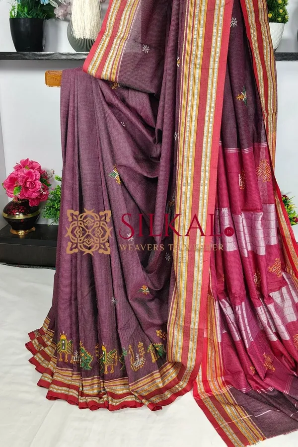 Ilkal_Gomi_Border_Kasuti_Saree_SKL03882