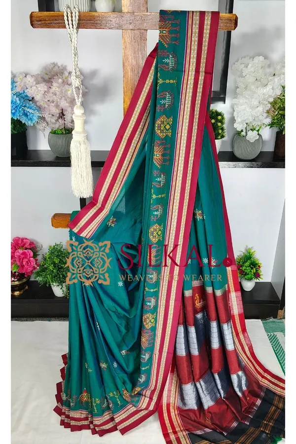 Ilkal_Gomi_Border_Kasuti_Saree_SKL03883