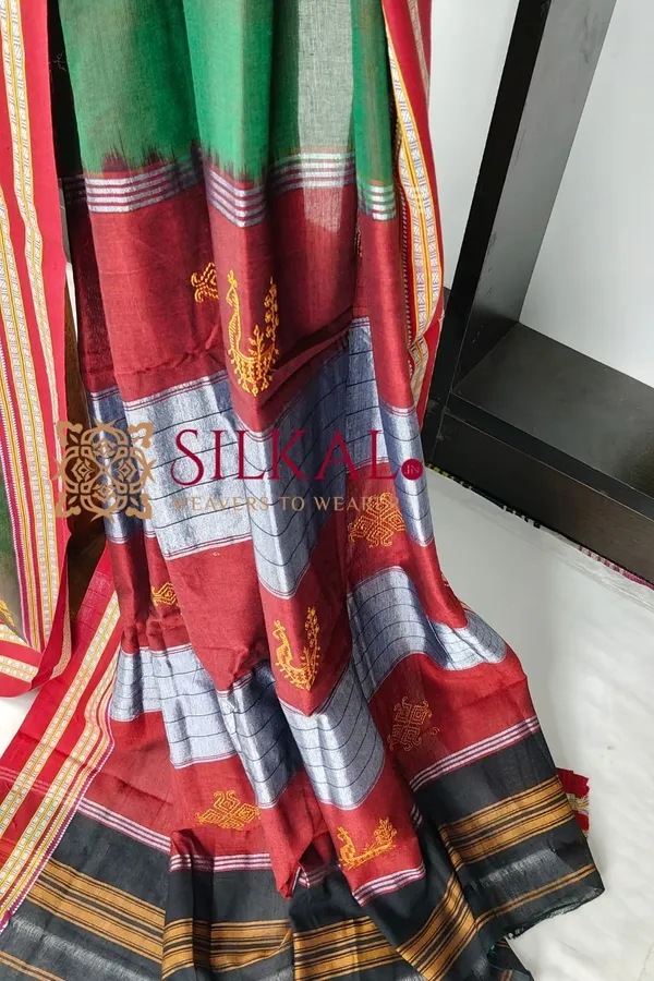 Ilkal_Gomi_Border_Kasuti_Saree_SKL03891