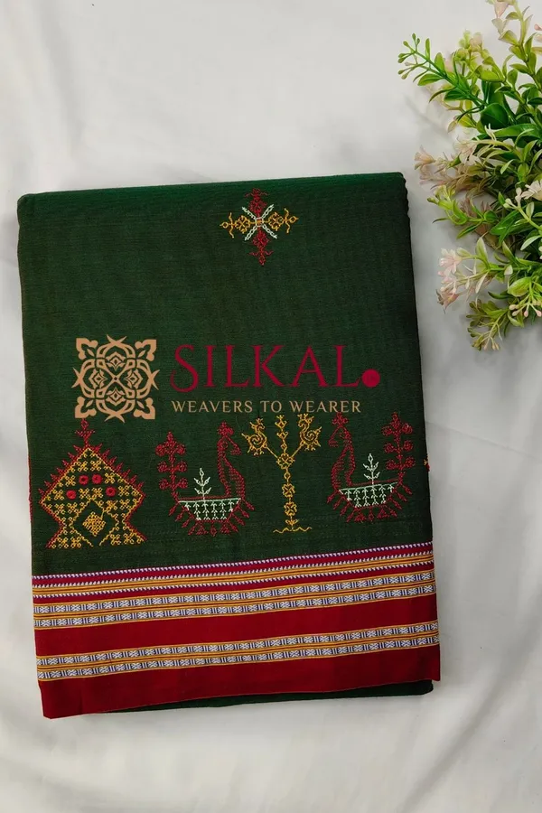 Ilkal_Gomi_Border_Kasuti_Saree_SKL03891