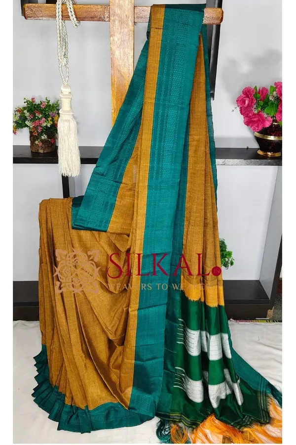 Ilkal_Handloom_Cotton_Silk_Chikki_Paras_Border_Saree_Code-_SKL03839