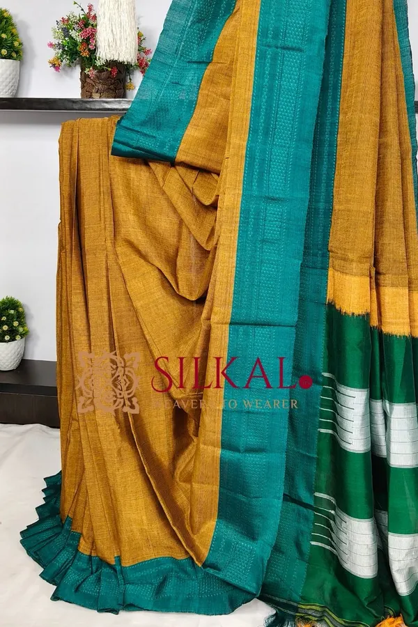 Ilkal_Handloom_Cotton_Silk_Chikki_Paras_Border_Saree_Code-_SKL03839