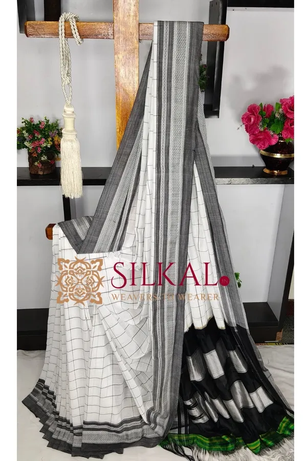 Ilkal_Handloom_Cotton_Silk_Chikki_Paras_Border_Saree_Code-_SKL03843