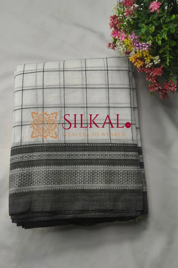 Ilkal_Handloom_Cotton_Silk_Chikki_Paras_Border_Saree_Code-_SKL03843