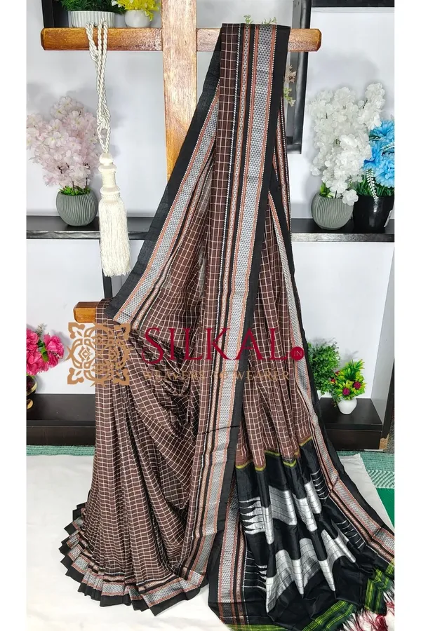 Ilkal_Handloom_Cotton_Silk_Chikki_Paras_Border_Saree_Code-_SKL04070