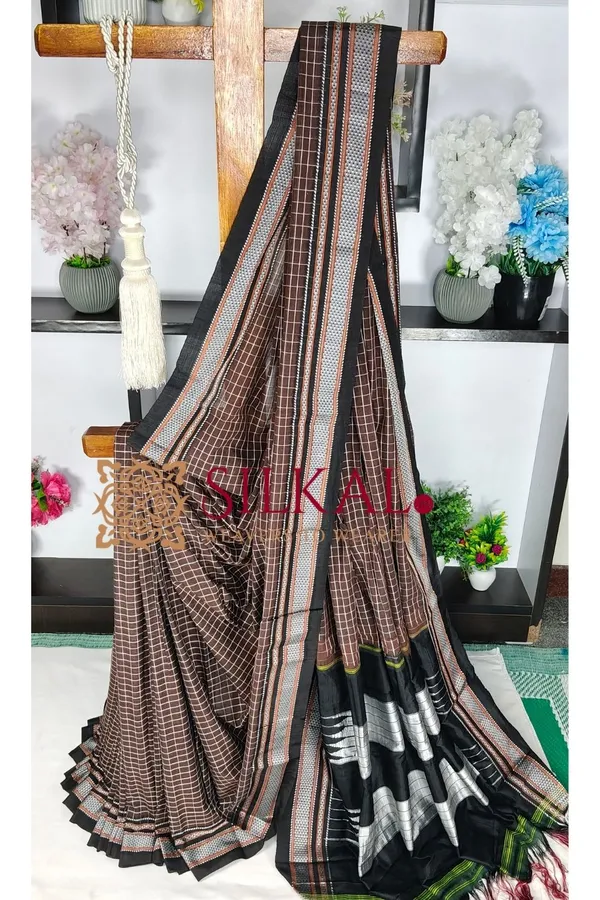 Ilkal_Handloom_Cotton_Silk_Chikki_Paras_Border_Saree_Code-_SKL04070