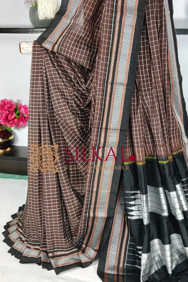 Ilkal_Handloom_Cotton_Silk_Chikki_Paras_Border_Saree_Code-_SKL04070