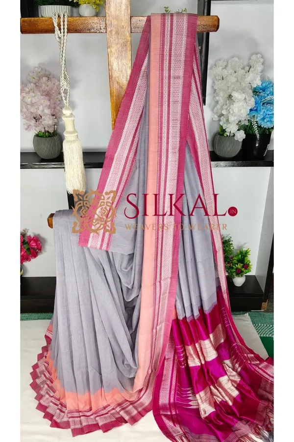 Ilkal_Handloom_Cotton_Silk_Chikki_Paras_Border_Saree_Code-_SKL04072