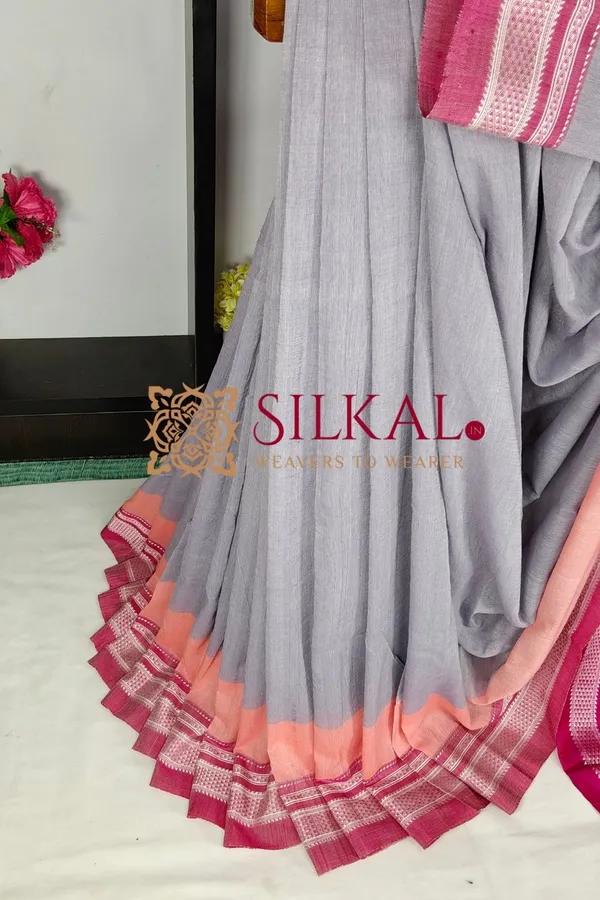 Ilkal_Handloom_Cotton_Silk_Chikki_Paras_Border_Saree_Code-_SKL04072