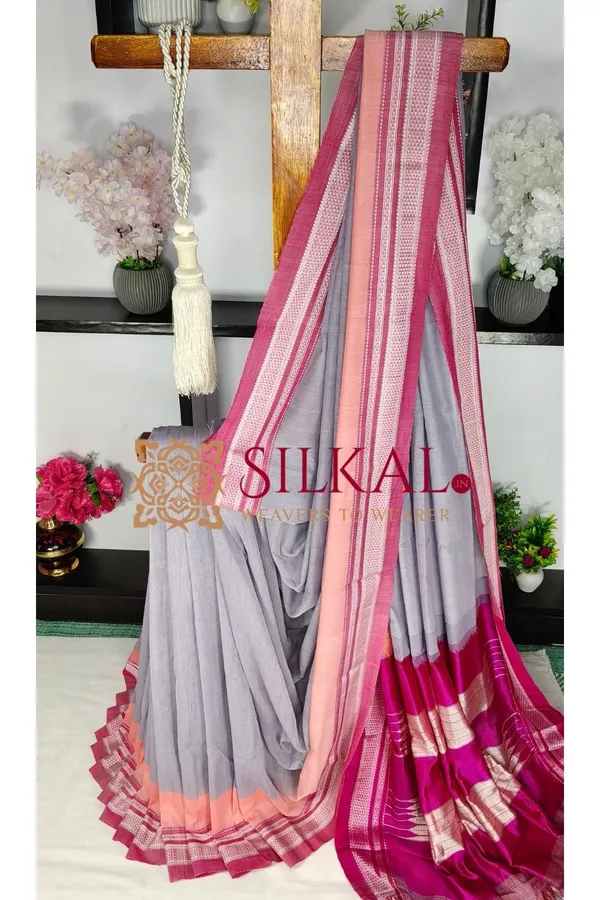 Ilkal_Handloom_Cotton_Silk_Chikki_Paras_Border_Saree_Code-_SKL04072