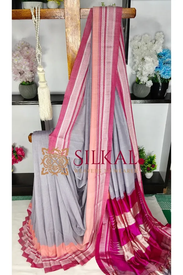 Ilkal_Handloom_Cotton_Silk_Chikki_Paras_Border_Saree_Code-_SKL04072