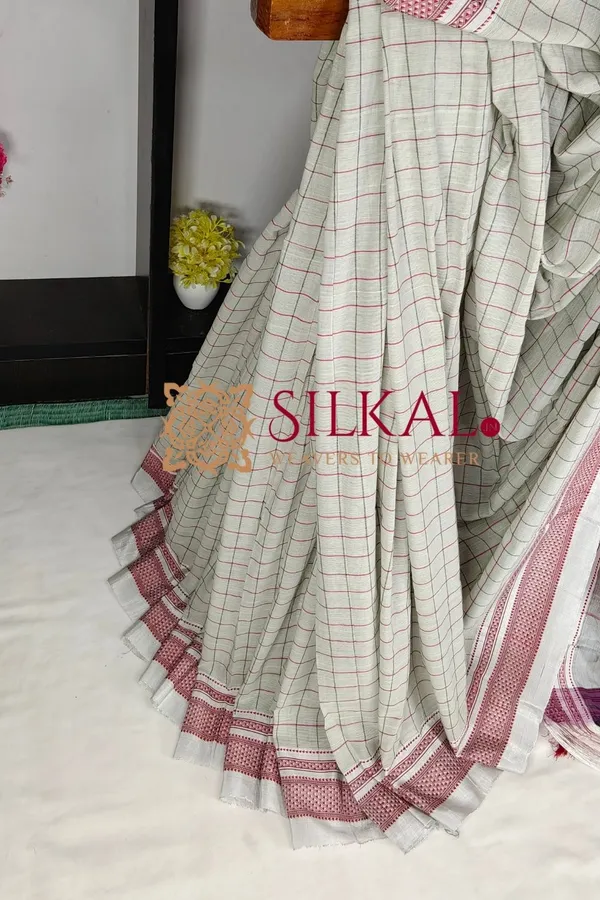 Ilkal_Handloom_Cotton_Silk_Chikki_Paras_Border_Saree_Code-_SKL04073