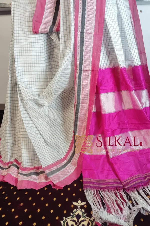 Ilkal_Handloom_Cotton_Silk_Chikki_Paras_Border_Saree_Saree_Code-_SKL1201
