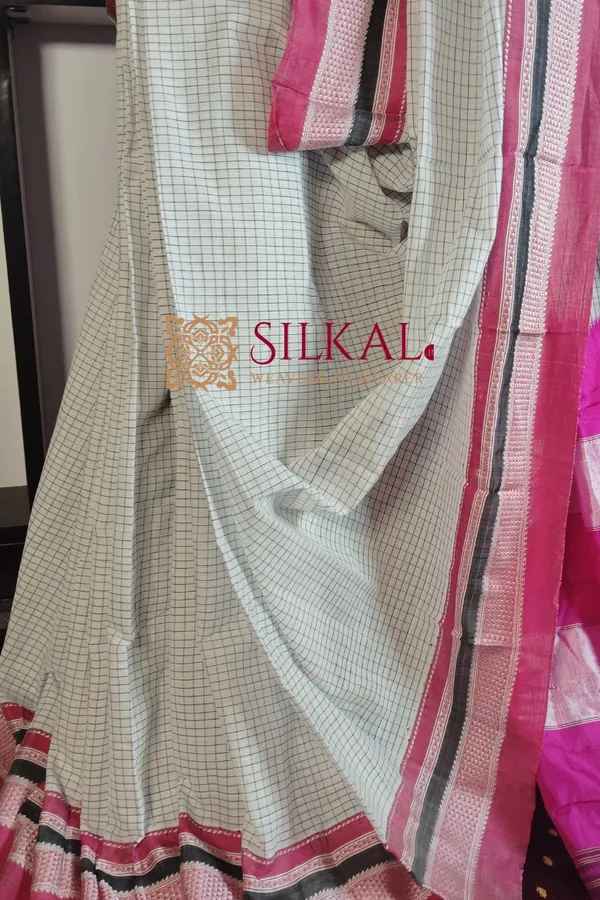 Ilkal_Handloom_Cotton_Silk_Chikki_Paras_Border_Saree_Saree_Code-_SKL1201