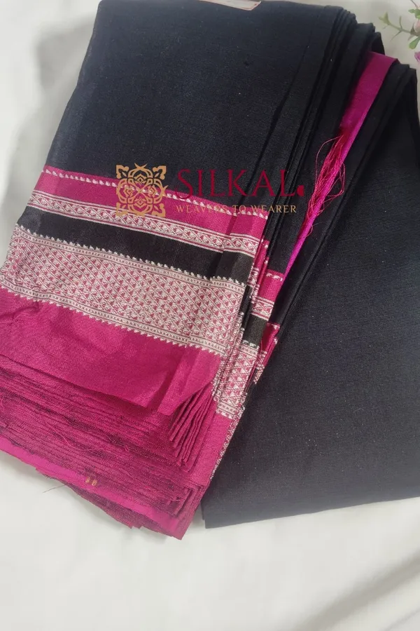 Ilkal_Handloom_Cotton_Silk_Chikki_Paras_Border_Saree_Code-_SKL1474