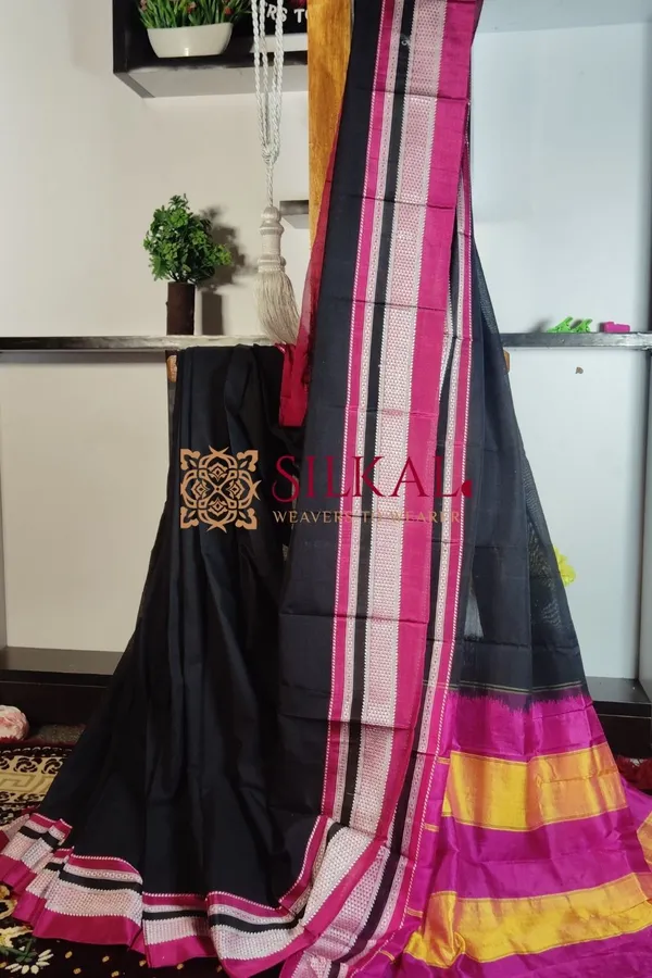 Ilkal_Handloom_Cotton_Silk_Chikki_Paras_Border_Saree_Code-_SKL1474