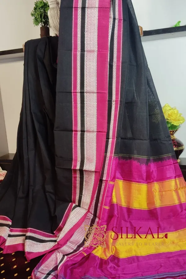 Ilkal_Handloom_Cotton_Silk_Chikki_Paras_Border_Saree_Code-_SKL1474