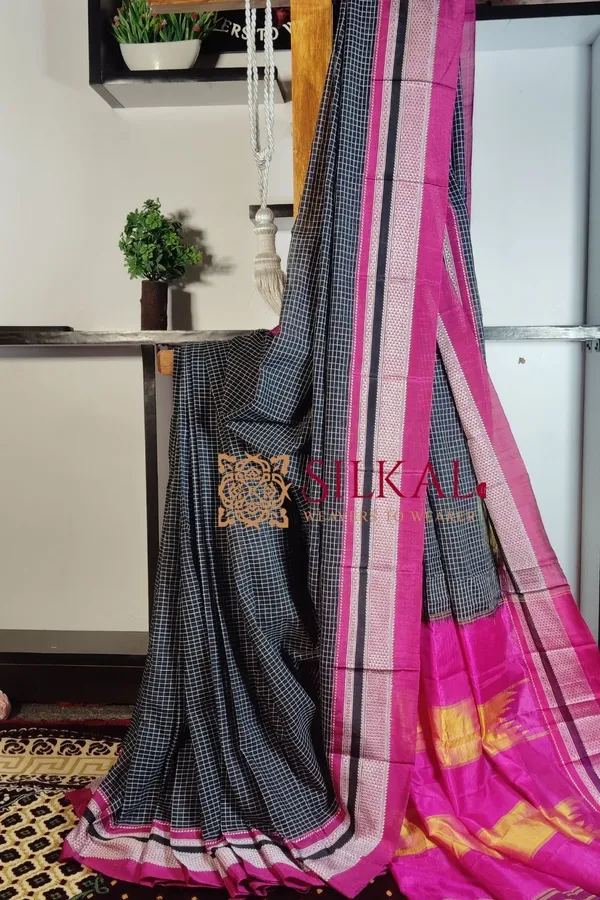 Ilkal_Handloom_Cotton_Silk_Chikki_Paras_Border_Saree_Saree_Code-_SKL1473