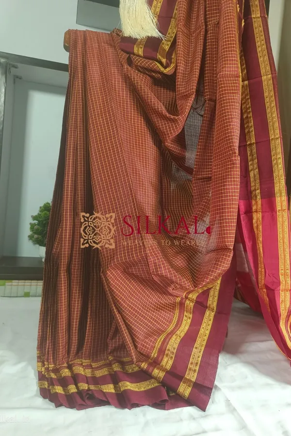 Ilkal_Handloom_Cotton_Silk_Gayatri_Border_Saree_Code-_SKL1468