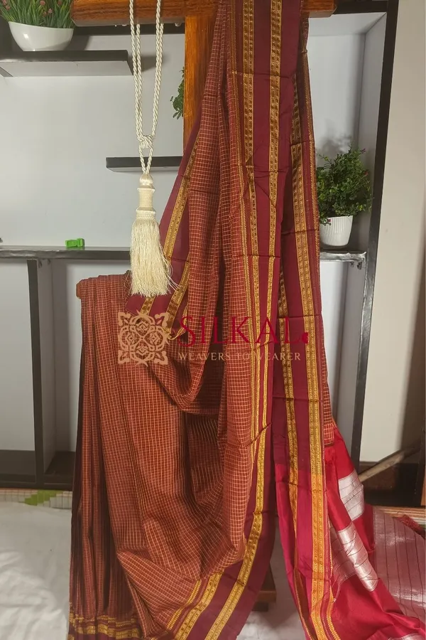 Ilkal_Handloom_Cotton_Silk_Gayatri_Border_Saree_Code-_SKL1468