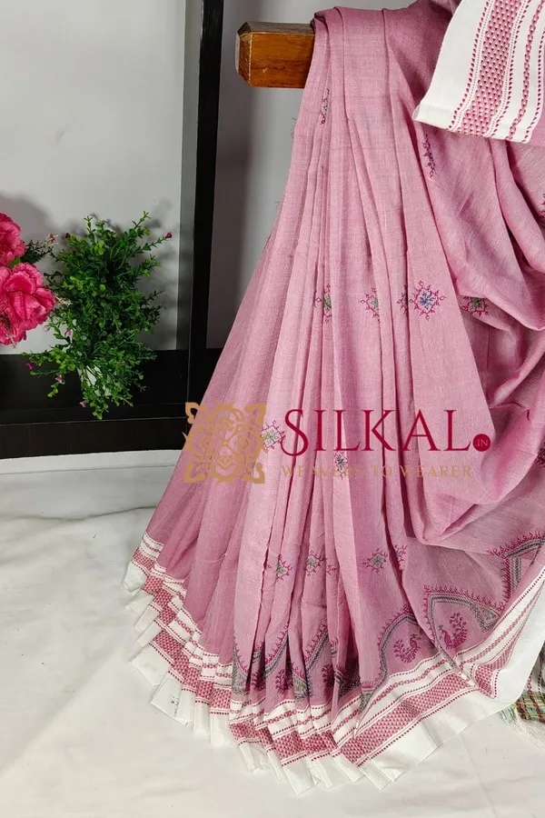 Ilkal_Handloom_Cotton_Silk_Kasuti__Chikki_Paras_Border_Saree_SKL03889
