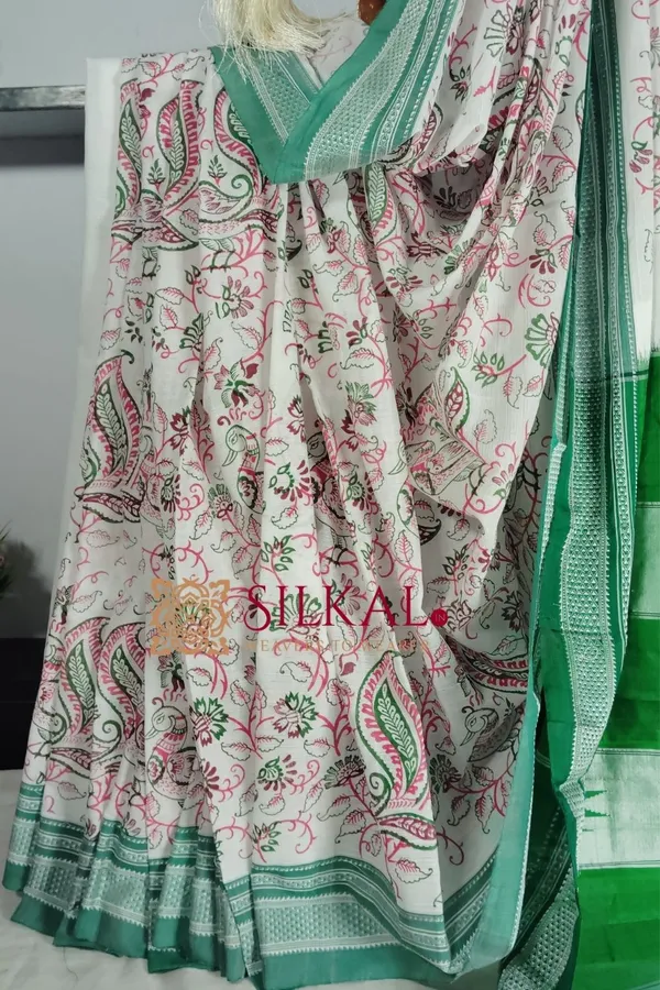 Ilkal_Handloom_Cotton_Silk_Print_Saree_SKL_1953