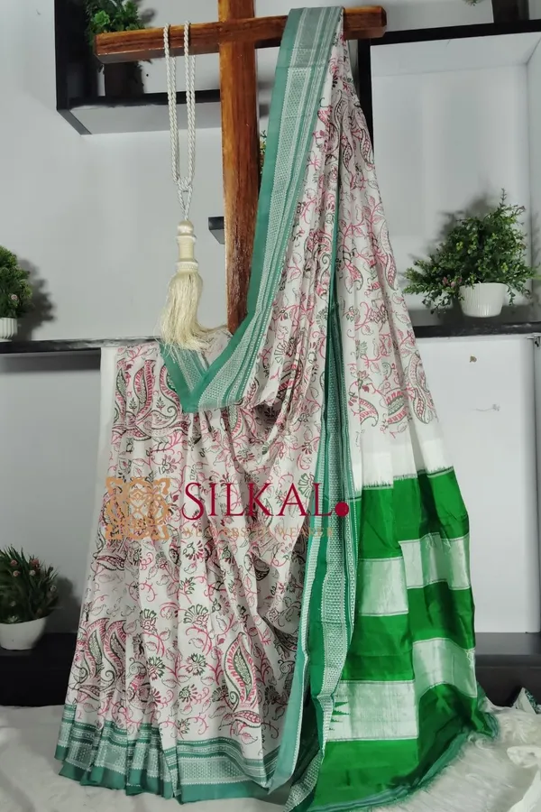 Ilkal_Handloom_Cotton_Silk_Print_Saree_SKL_1953