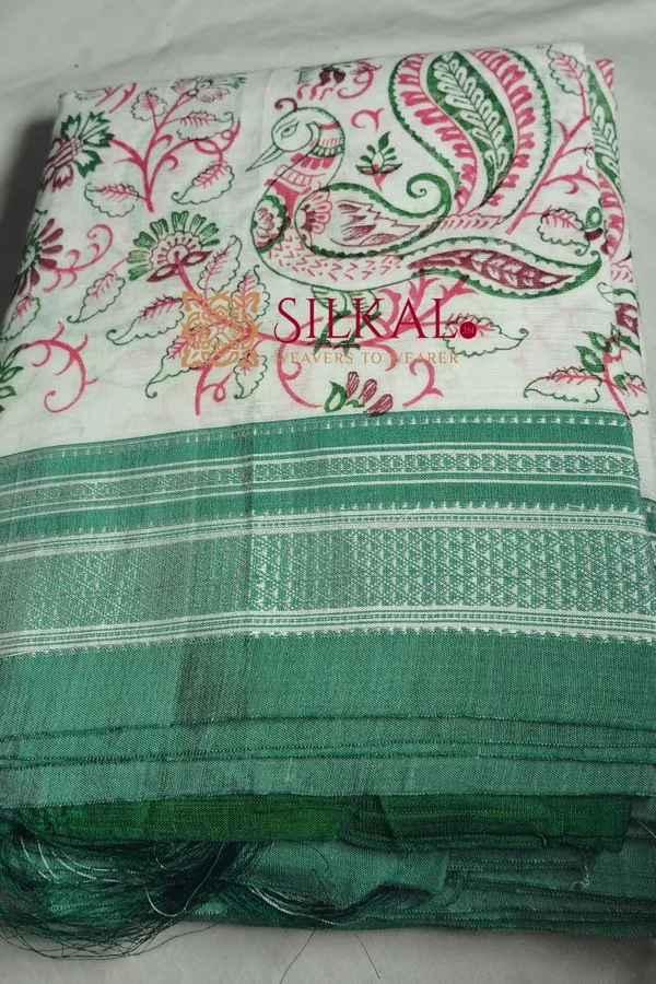 Ilkal_Handloom_Cotton_Silk_Print_Saree_SKL_1953