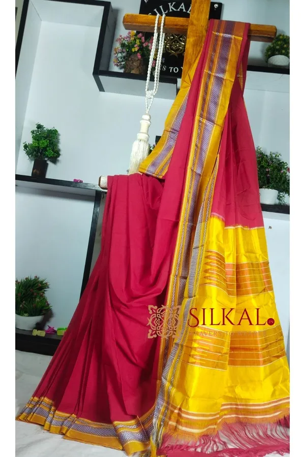 Ilkal_Handloom_Cotton_Silk_Special_Chikki_Border_Saree_Saree_Code-_SKL1172