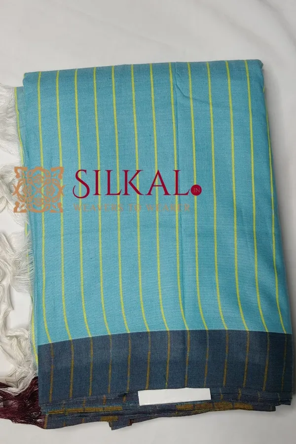Ilkal_Handloom_Mercerised_Cotton_Stripe_Saree_SKL03400