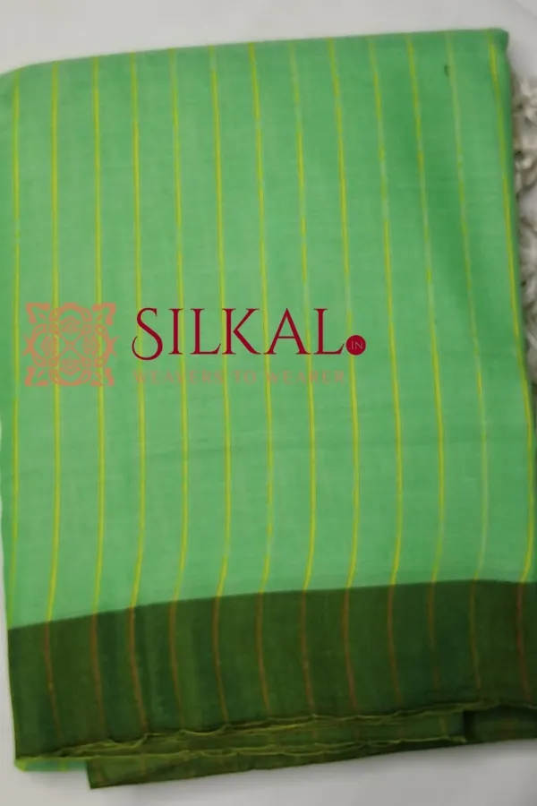 Ilkal_Handloom_Mercerised_Cotton_Stripe_Saree_SKL03401