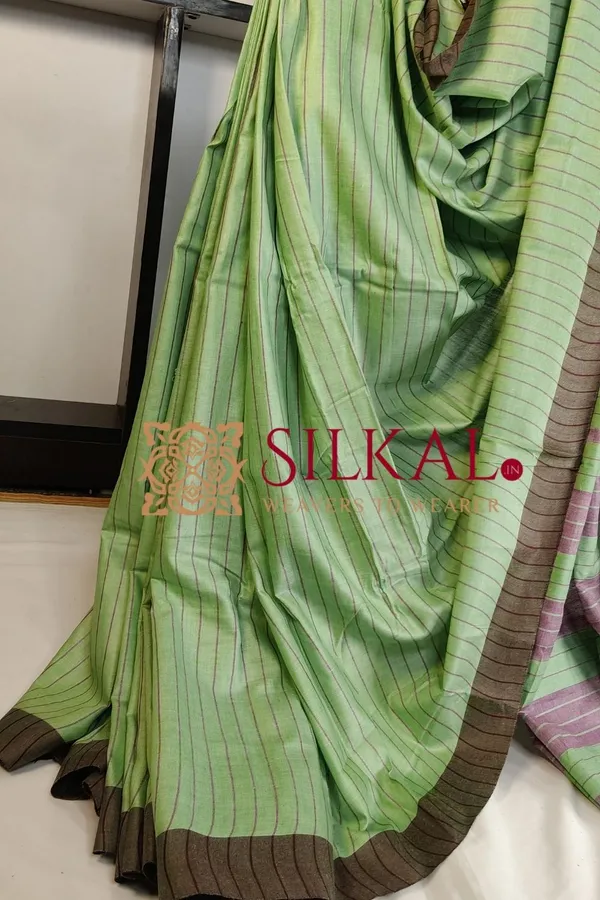 Ilkal_Handloom_Mercerised_Cotton_Stripe_Saree_SKL03402