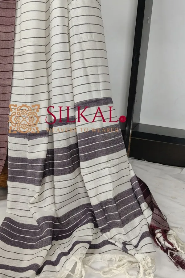 Ilkal_Handloom_Mercerised_Cotton_Stripe_Saree_SKL03403