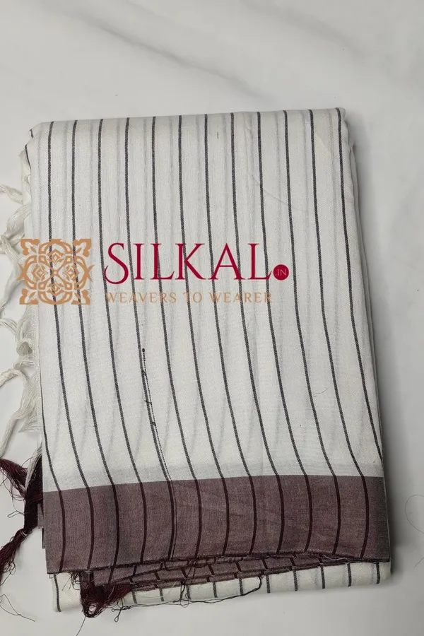 Ilkal_Handloom_Mercerised_Cotton_Stripe_Saree_SKL03403