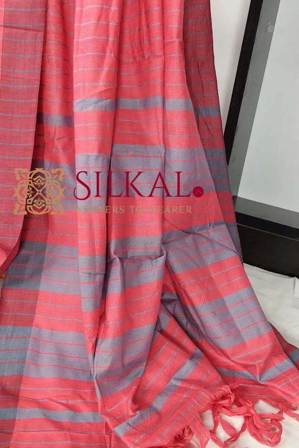 Ilkal_Handloom_Mercerised_Cotton_Stripe_Saree_SKL03408