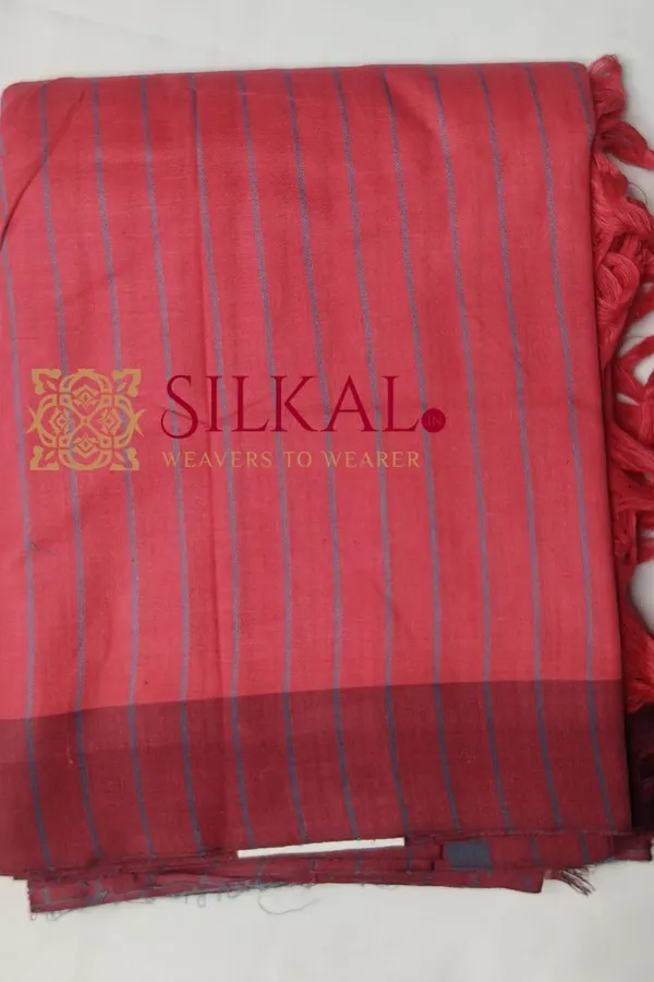Ilkal_Handloom_Mercerised_Cotton_Stripe_Saree_SKL03408