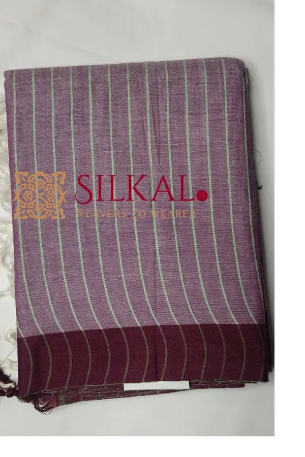 Ilkal_Handloom_Mercerised_Cotton_Stripe_Saree_SKL03410