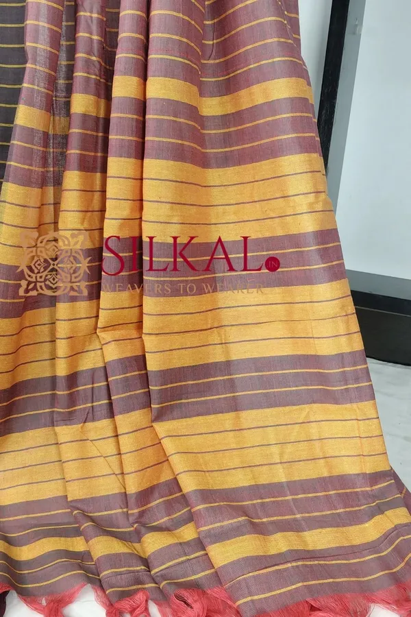 Ilkal_Handloom_Mercerised_Cotton_Stripe_Saree_SKL03413
