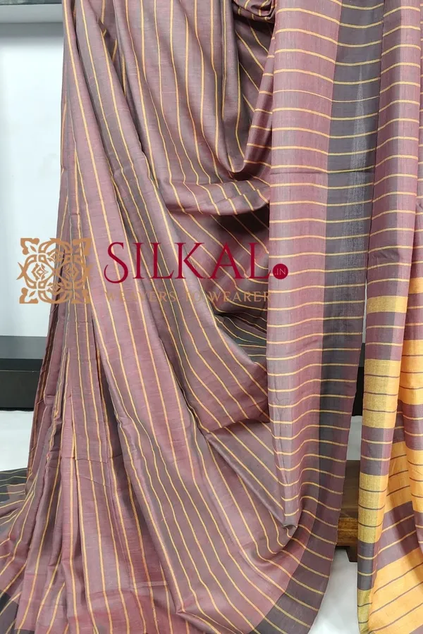 Ilkal_Handloom_Mercerised_Cotton_Stripe_Saree_SKL03413
