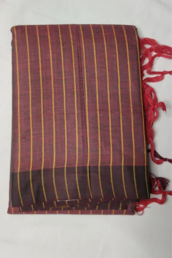 Ilkal_Handloom_Mercerised_Cotton_Stripe_Saree_SKL03413