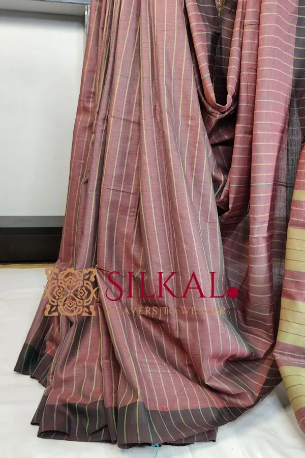 Ilkal_Handloom_Mercerised_Cotton_Stripe_Saree_SKL03412