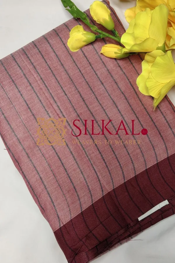 Ilkal_Handloom_Mercerised_Cotton_Stripe_Saree_SKL03415