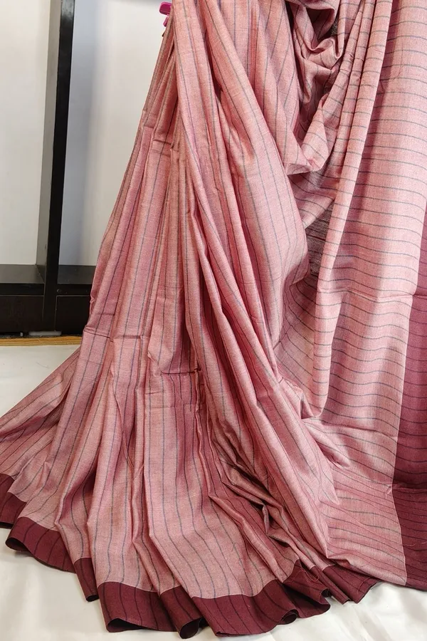 Ilkal_Handloom_Mercerised_Cotton_Stripe_Saree_SKL03415