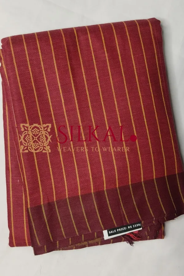 Ilkal_Handloom_Mercerised_Cotton_Stripe_Saree_SKL03416